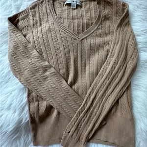 Tommy Hilfiger Cable V-neck Sweater-Preppy Sweater Size: Large